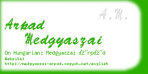 arpad medgyaszai business card